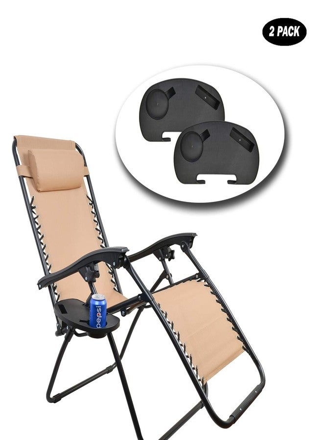 C-CHAIN Universal Zero Gravity Chair Tray, Cup Holder Tray for Fold Lounge Chair, Cup Holder with Water Cup Slot and Cellphone Slot (Small, 2 pcs) - Image 5